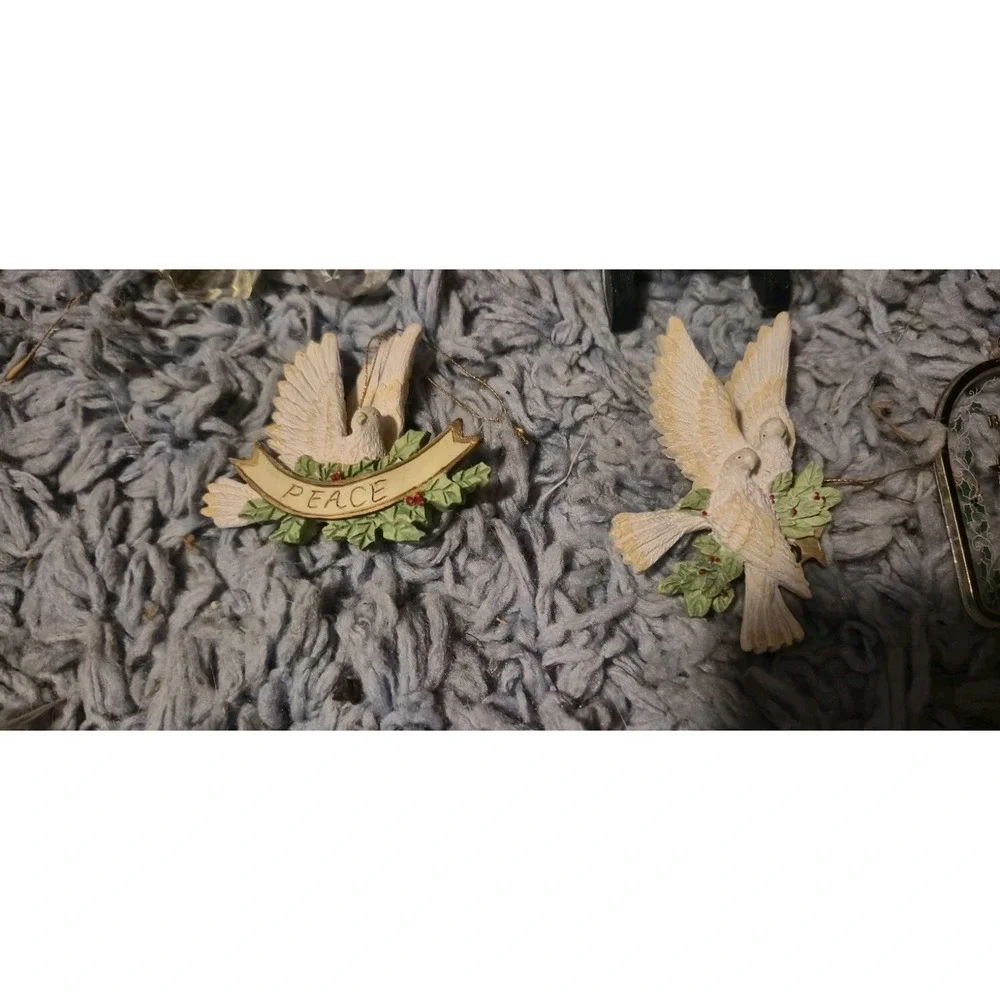 Vintage‎ Style Christmas Ornament Lot – Needlepoint, Crystal, Angels & Faith...
